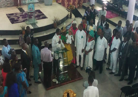 This photo was take when Dr. Okay Akiri was Dedicating a Baby to the Glory of God.