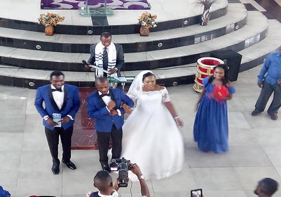This Photo was taken just after Dr Okey Akiri joined a Couple in Holy Matrimony.